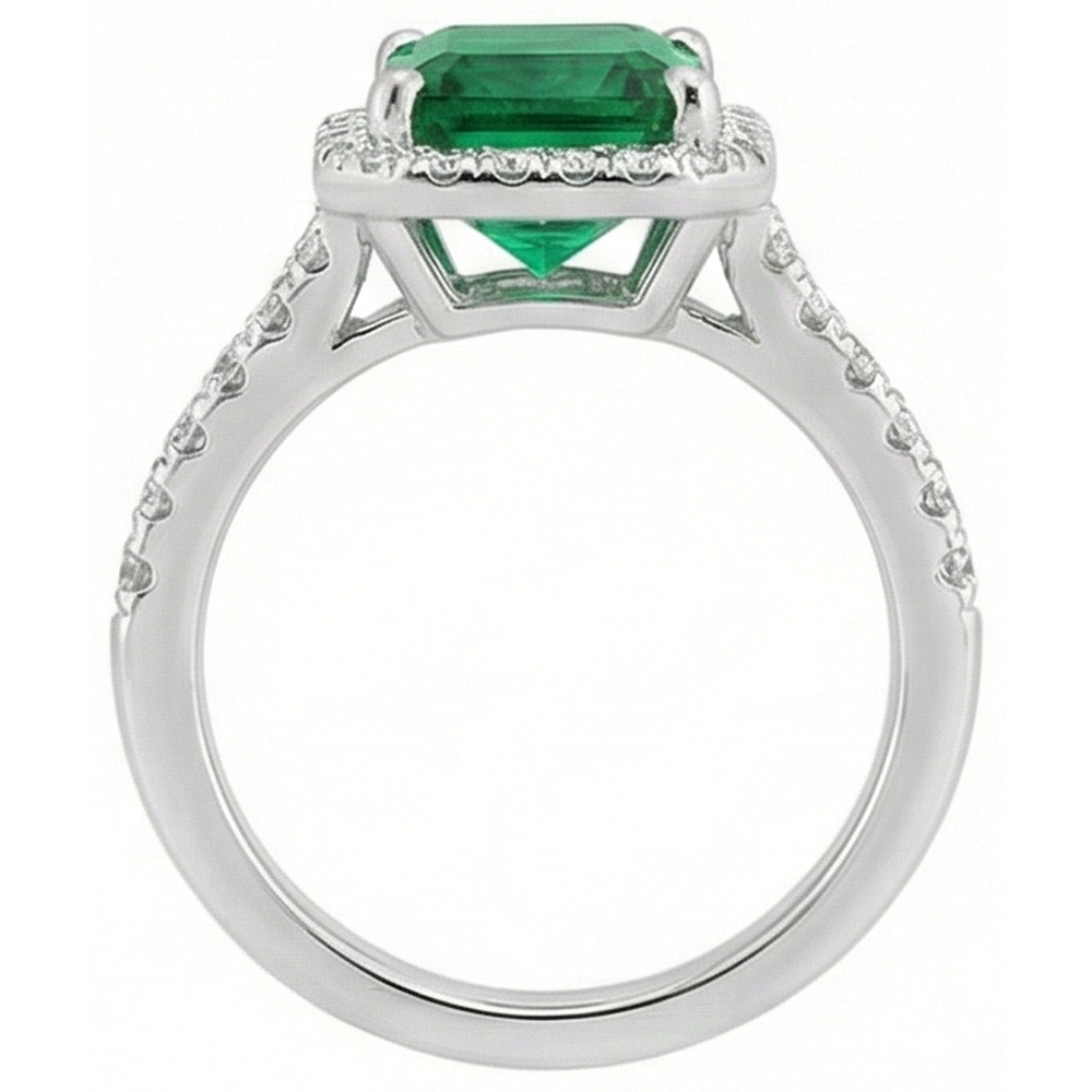 Anello Di Fidanzamento Con Verde Smeraldo