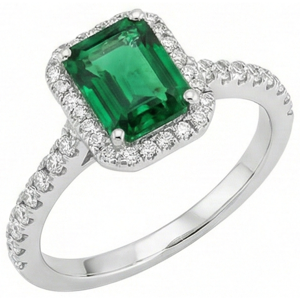 Anello Di Fidanzamento Con Verde Smeraldo