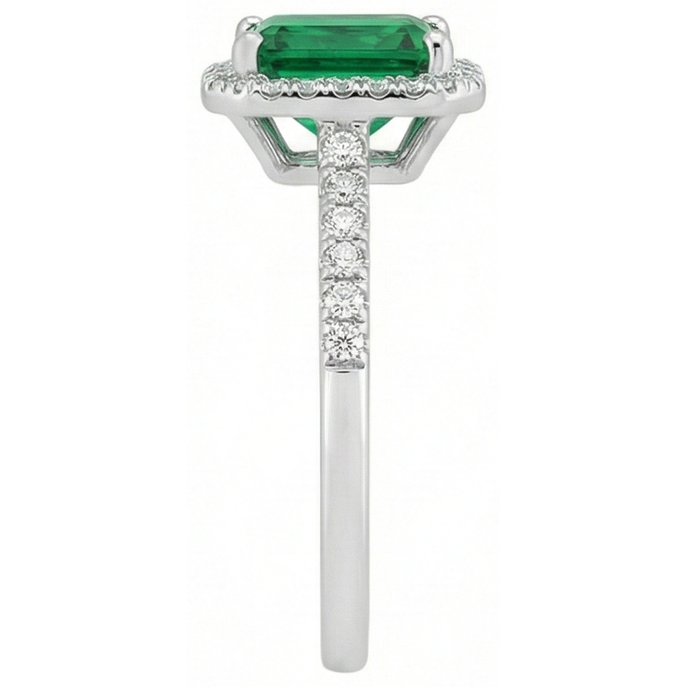 Anello Di Fidanzamento Con Verde Smeraldo