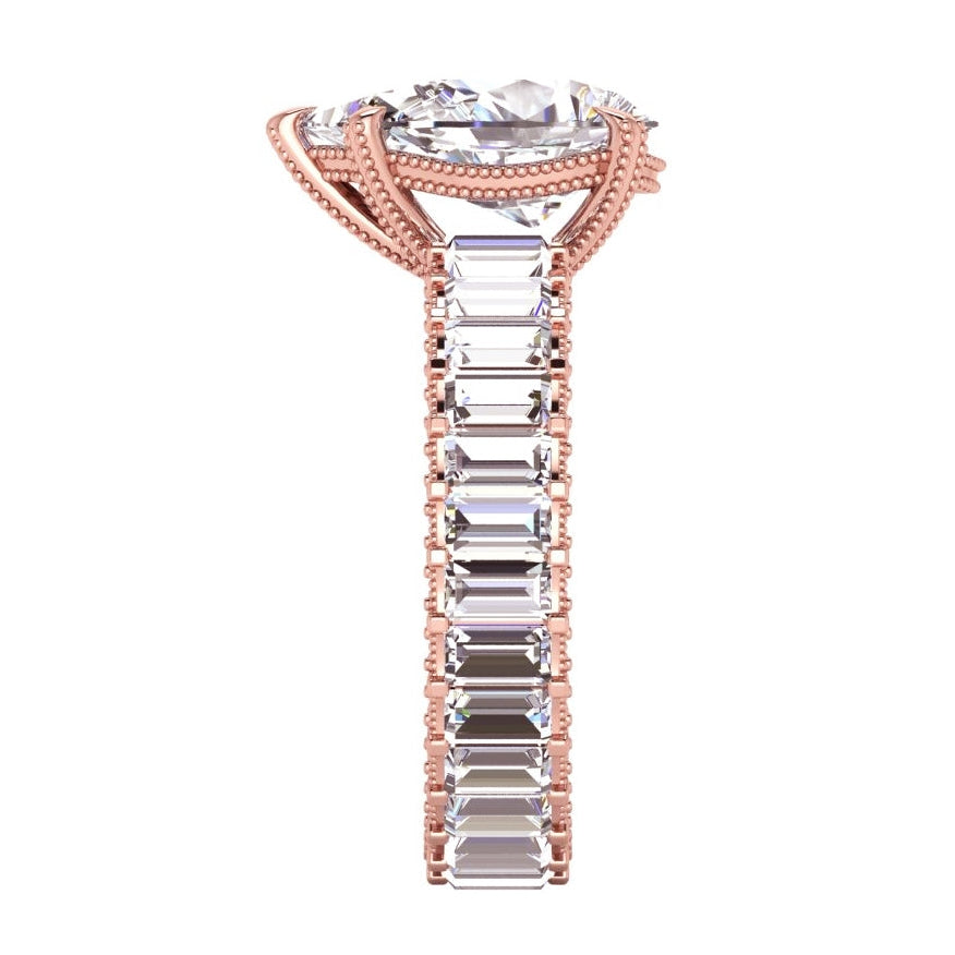 Anello Di Fidanzamento Con Vero Diamante A Pera In Oro Rosa 5,85 Carati