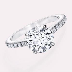Anello Di Fidanzamento Con Vero Diamante Da Donna In Oro Bianco 14K 2.60 Carati