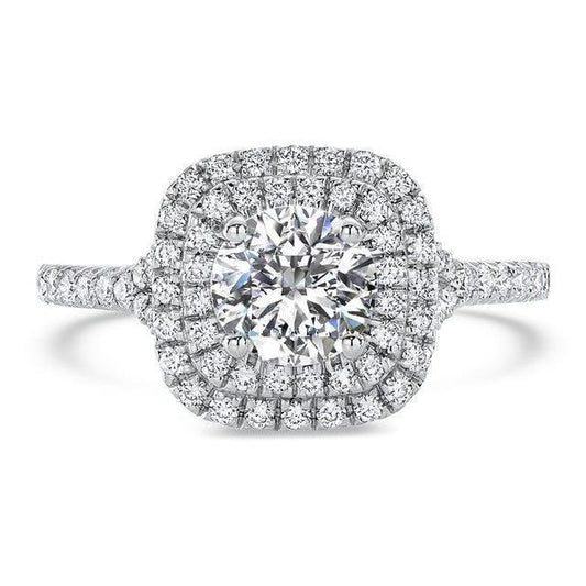 Anello Di Fidanzamento Con Vero Diamante Doppio Alone 3 Carati