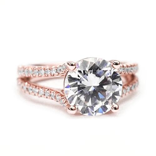 Anello Di Fidanzamento Con Vero Diamante In Oro Rosa