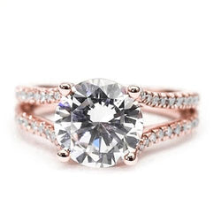 Anello Di Fidanzamento Con Vero Diamante In Oro Rosa