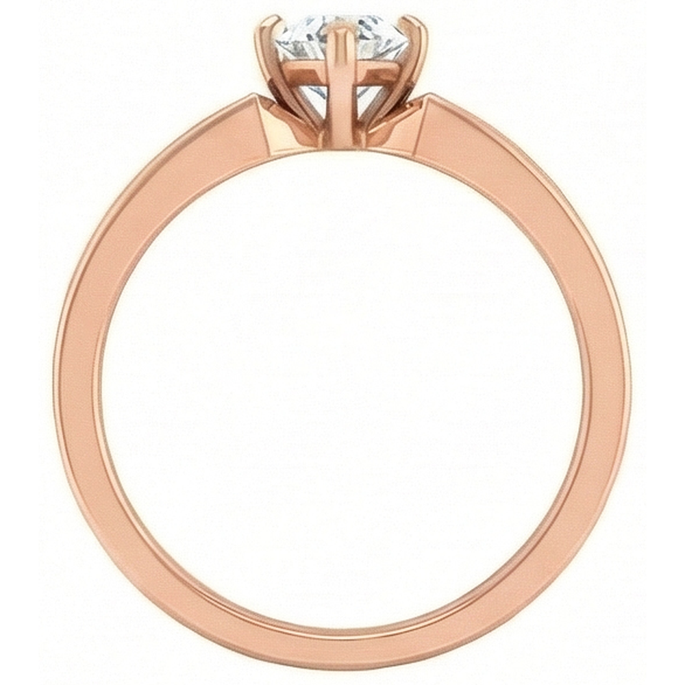 Anello Di Fidanzamento Con Vero Diamante Naturale Autentico ( non creato in laboratorio ) Marquise In Oro Rosa Da 2 Carati