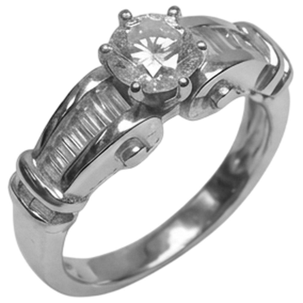 Anello Di Fidanzamento Con Vero Diamante Naturale Autentico ( non creato in laboratorio ) Da 1.30 Carati In Oro Bianco 14K