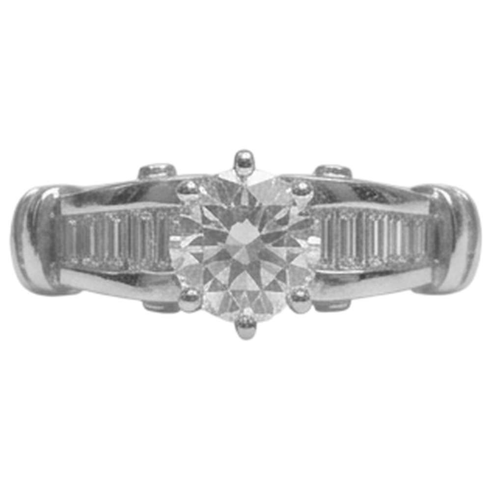 Anello Di Fidanzamento Con Vero Diamante Naturale Autentico ( non creato in laboratorio ) Da 1.30 Carati In Oro Bianco 14K