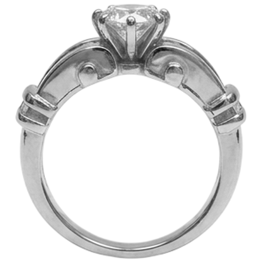 Anello Di Fidanzamento Con Vero Diamante Naturale Autentico ( non creato in laboratorio ) Da 1.30 Carati In Oro Bianco 14K