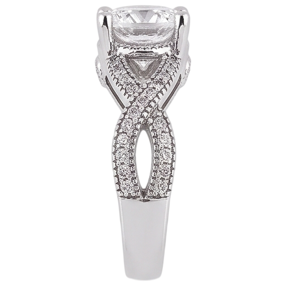 Anello Di Fidanzamento Con Vero Diamante Naturale Autentico ( non creato in laboratorio ) Da 1.87 Carati Taglio Rotondo Con Gambo Ritorto