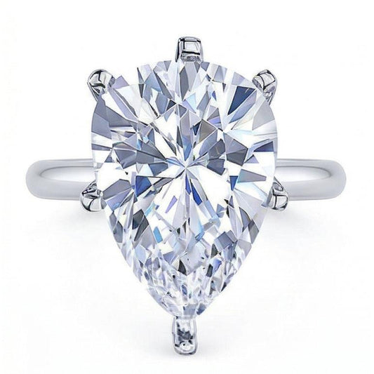 vero pear diamante 2.50carati anello angolo laterale