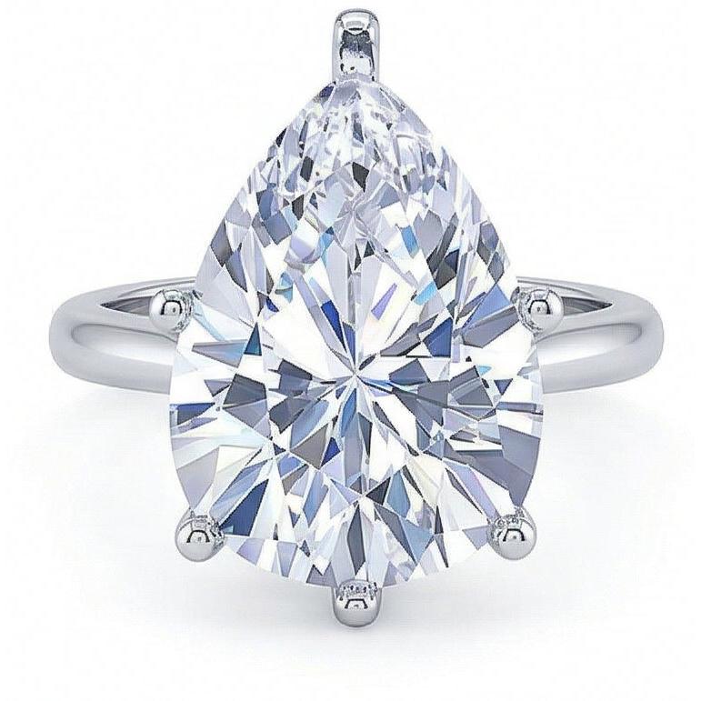 vero pear diamante 2.50carati anello dettaglio ravvicinato