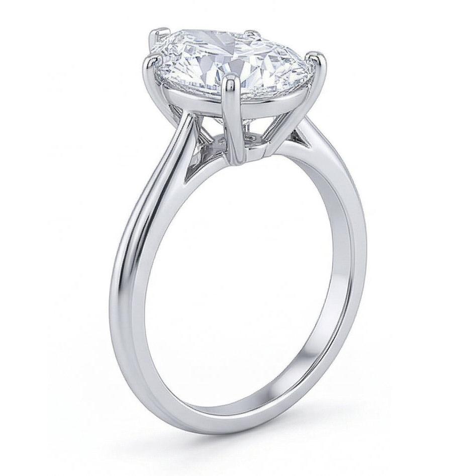 vero pear diamante 2.50carati anello vista dall'alto