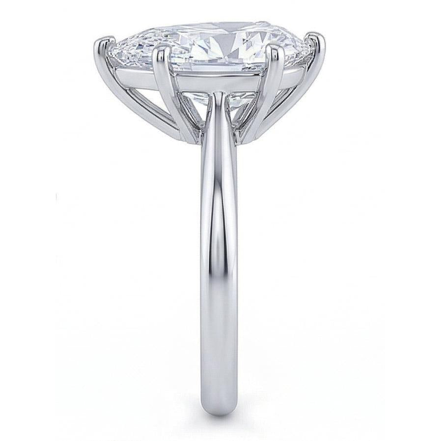 vero pear diamante 2.50carati anello vista di profilo