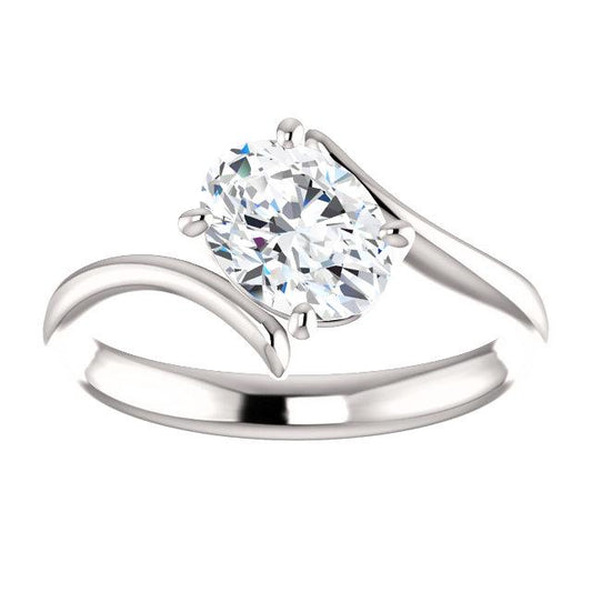 Anello Di Fidanzamento Con Vero Diamante Ovale Solitario 1.25 Carati