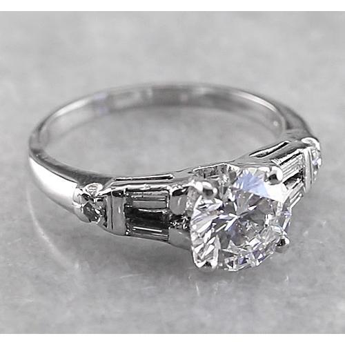 Anello Di Fidanzamento Con Vero Diamante Rotondo Da 2 Carati In Oro Bianco 14K