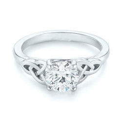 Anello Di Fidanzamento Con Vero Diamante Solitario A Taglio Rotondo Da 1.50 Ct
