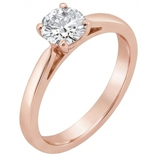 Anello Di Fidanzamento Con Vero Diamante Naturale Autentico ( non creato in laboratorio ) Solitario In Oro Rosa Da 1 Carato Nuovo 4 Griffe