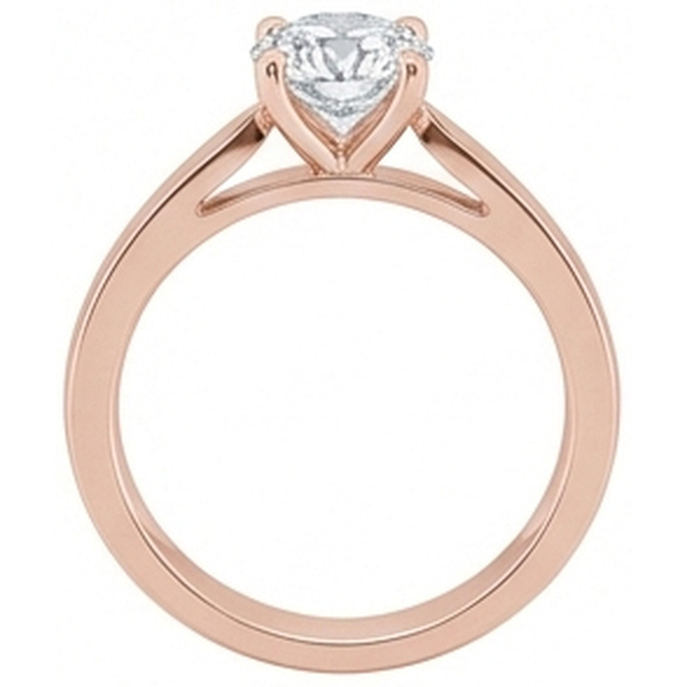 Anello Di Fidanzamento Con Vero Diamante Naturale Autentico ( non creato in laboratorio ) Solitario In Oro Rosa Da 1 Carato Nuovo 4 Griffe