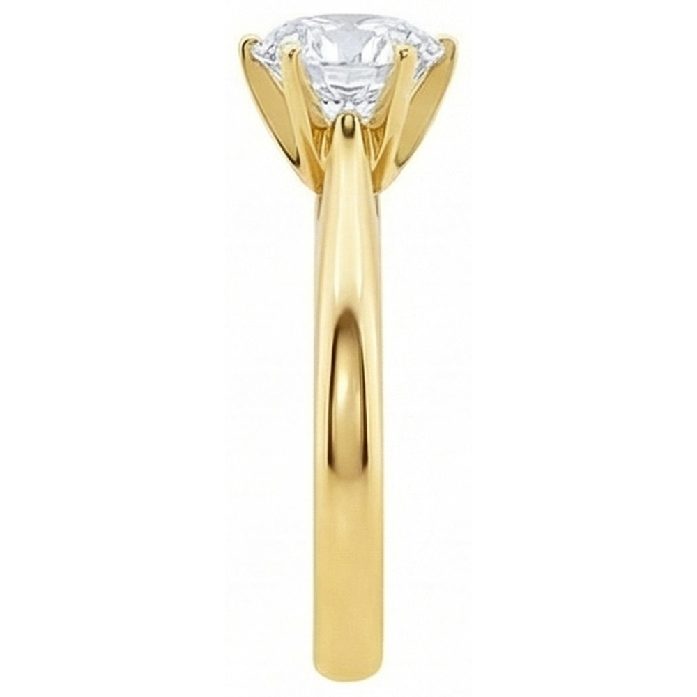 Anello Di Fidanzamento Con Vero Diamante Naturale Autentico ( non creato in laboratorio ) Solitario Oro Giallo 1.5 Ct.