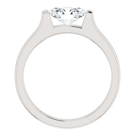 Anello Di Fidanzamento Con Vero Diamante Solitario Ovale 4 Carati In Oro Bianco