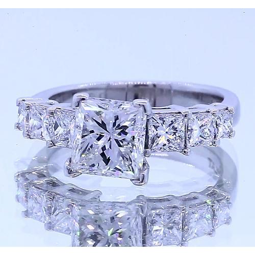 Anello Di Fidanzamento Con Vero Diamante Taglio Principessa Da 2.50 Carati Novità