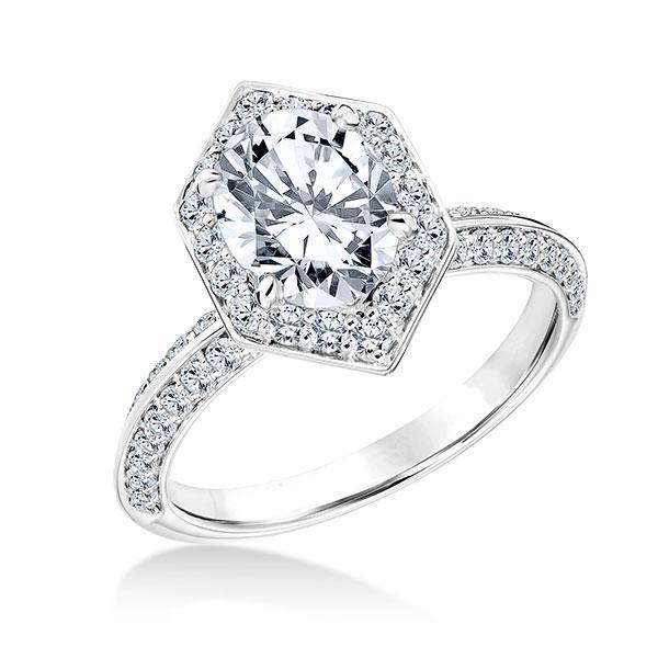 Anello Di Fidanzamento Con Vero Diamante a Taglio Ovale E Rotondo Da 3,50 Carati