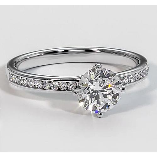 Anello Di Fidanzamento Con Vero Diamante in Oro Bianco Da 1,75 Carati Con Gioielli in AccentoAnello Di Fidanzamento Con Vero Diamante in Oro Bianco Da 1,75 Carati Con Gioielli in Accento