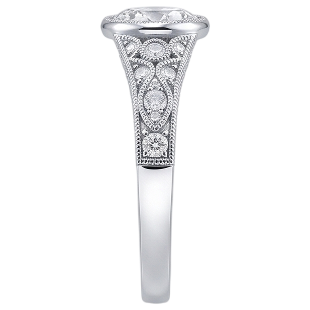 Anello Di Fidanzamento Con Vero Diamanti Naturali Autentici ( non creati in laboratorio ) In Stile Antico, 2,90 Carati, Con Castone In Oro Bianco