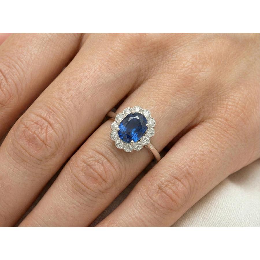 Anello Di Fidanzamento Con Zaffiri E Diamanti