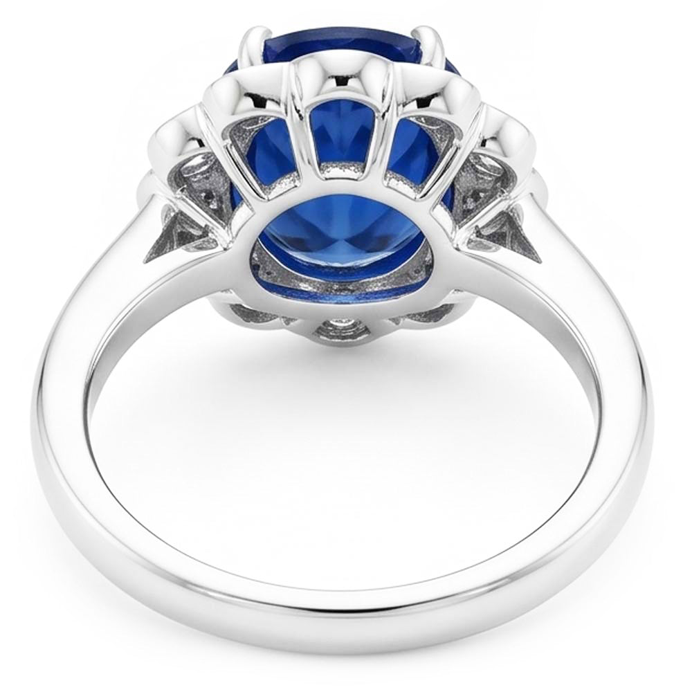 Anello Di Fidanzamento Con Zaffiri E Diamanti