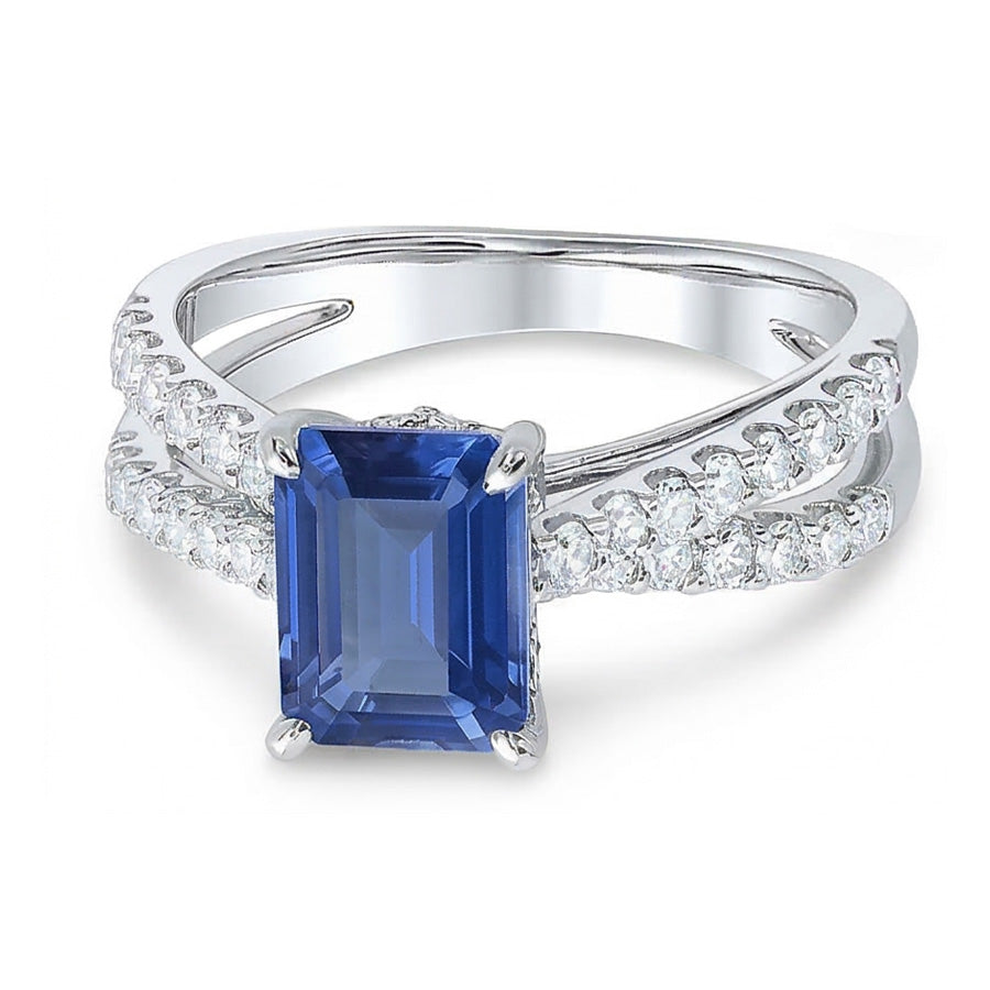 vero round diamante 3.50carati anello vista dall'alto