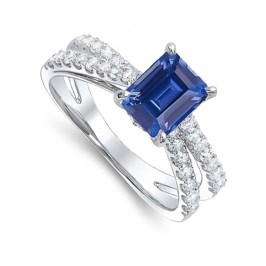vero round diamante 3.50carati anello vista di profilo