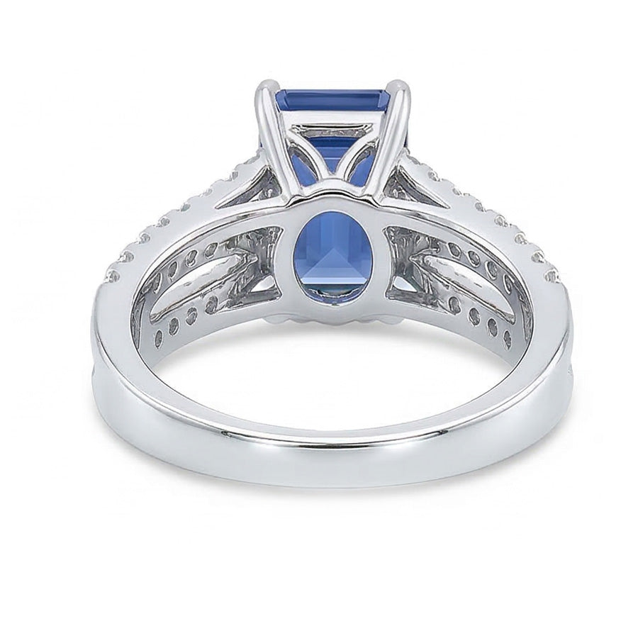 vero round diamante 3.50carati anello su bianco