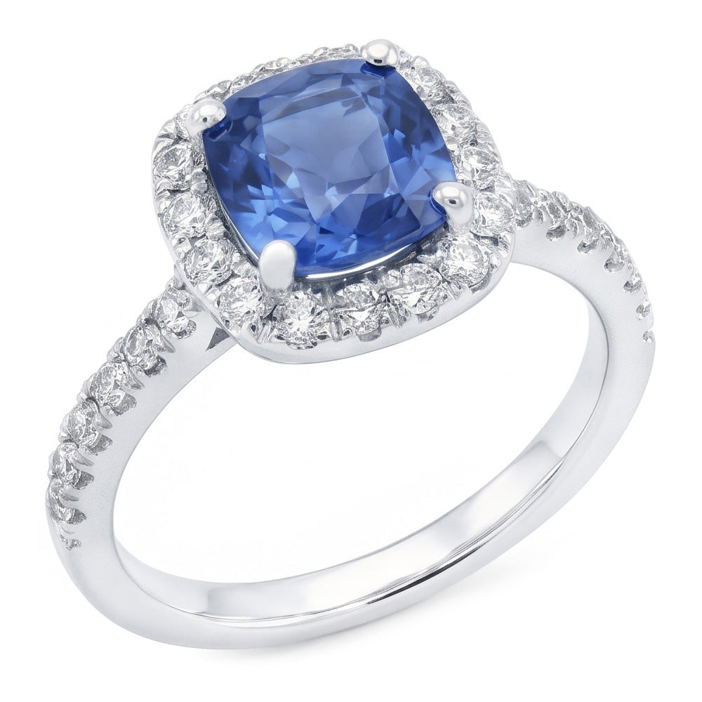 Anello Di Fidanzamento Con Zaffiro Blu