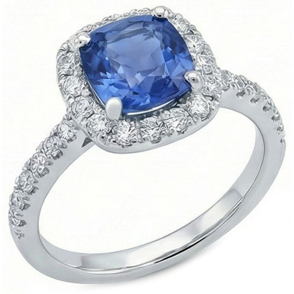 Anello Di Fidanzamento Con Zaffiro Blu