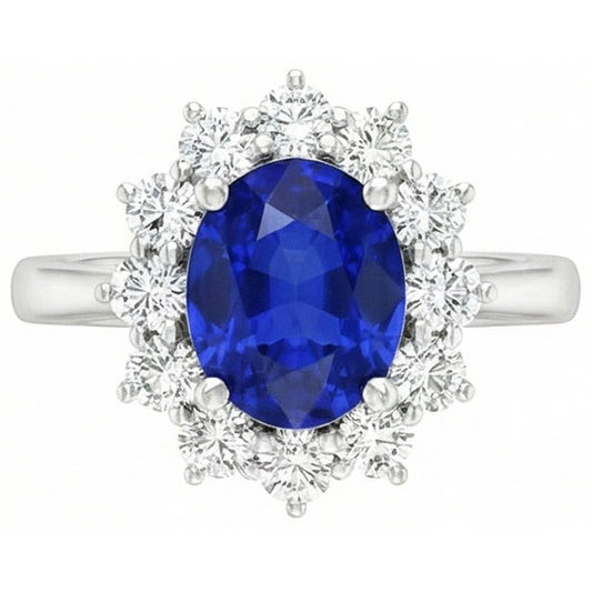 Anello Di Fidanzamento Con Zaffiro Blu