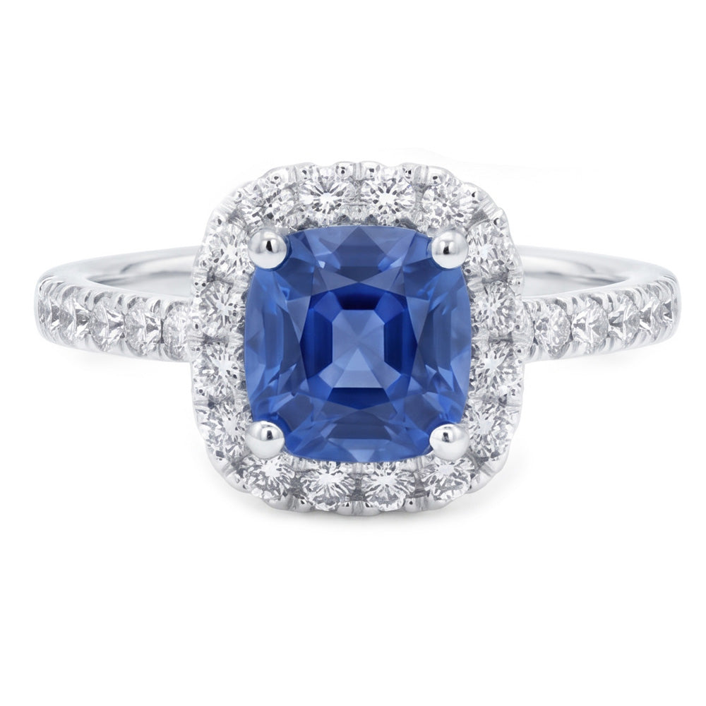 Anello Di Fidanzamento Con Zaffiro Blu