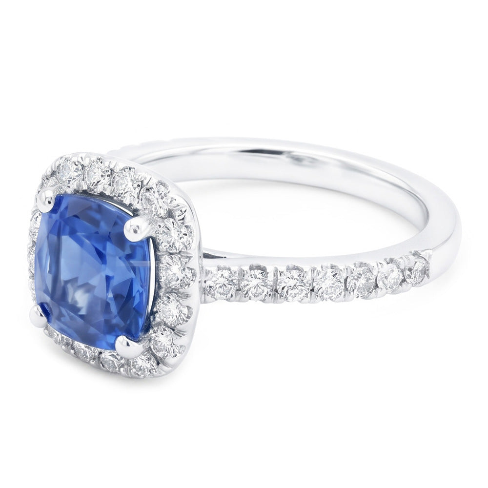 Anello Di Fidanzamento Con Zaffiro Blu