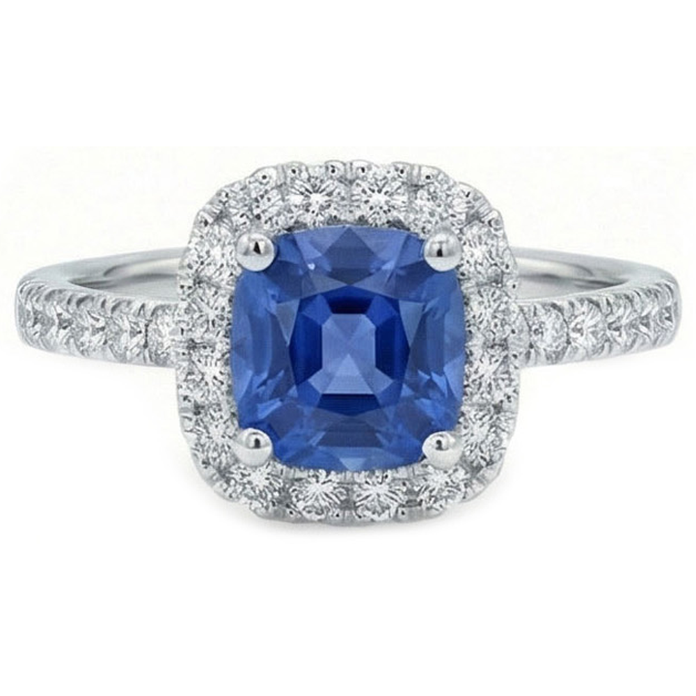 Anello Di Fidanzamento Con Zaffiro Blu