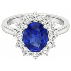 Anello Di Fidanzamento Con Zaffiro Blu