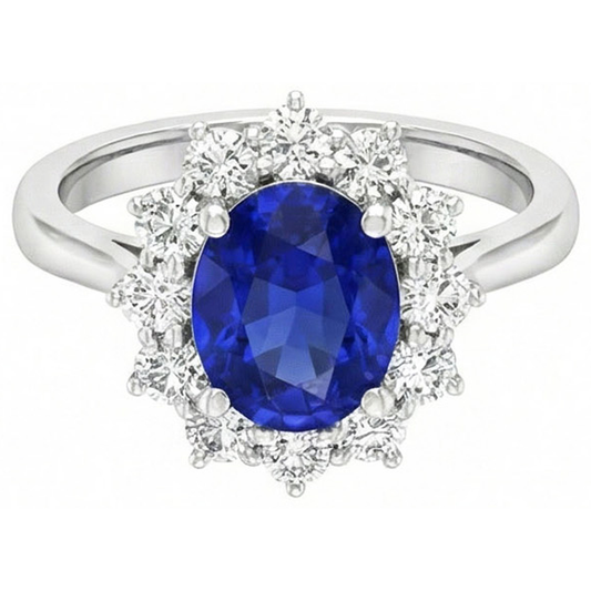 Anello Di Fidanzamento Con Zaffiro Blu