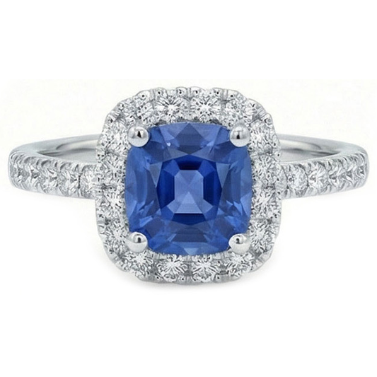 Anello Di Fidanzamento Con Zaffiro Blu