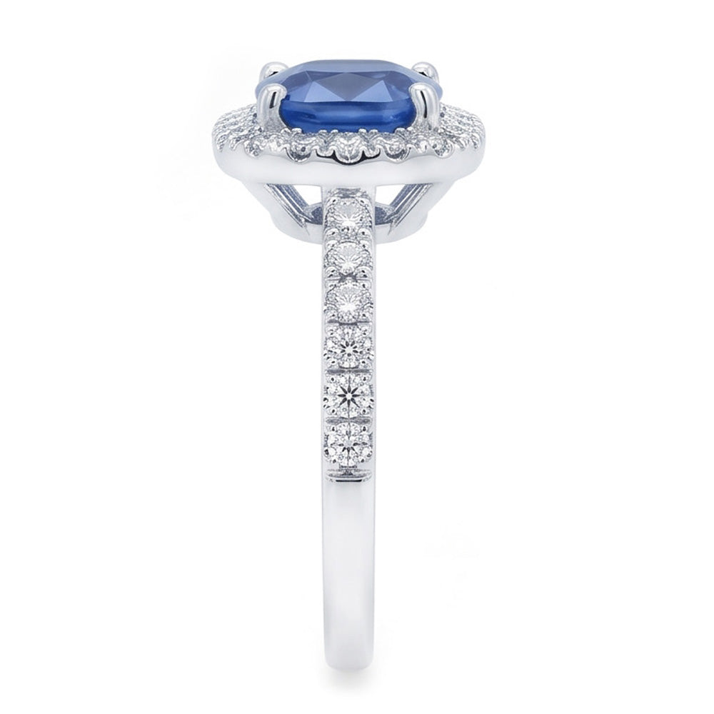 Anello Di Fidanzamento Con Zaffiro Blu