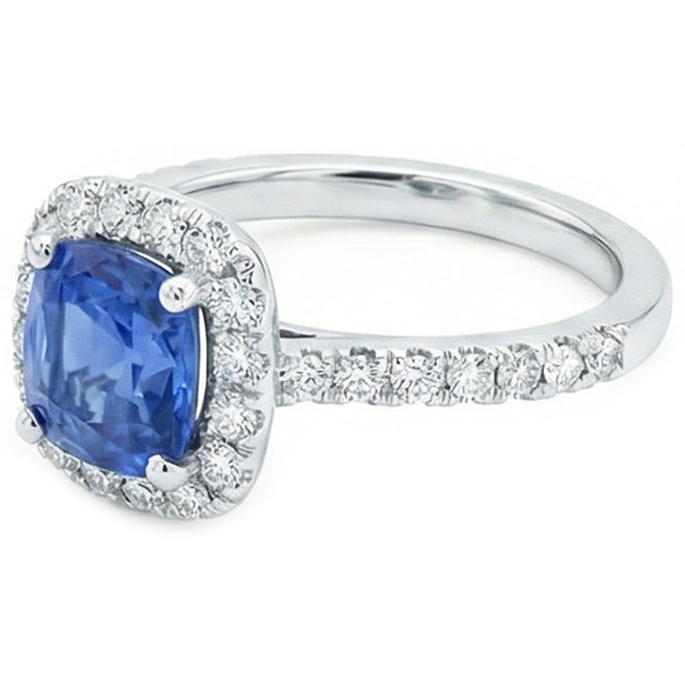 Anello Di Fidanzamento Con Zaffiro Blu