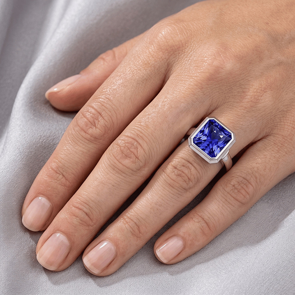 Anello Di Fidanzamento Con Zaffiro Da 3 Carati