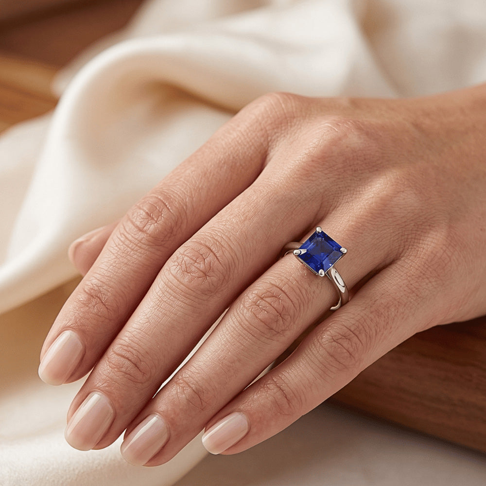 Anello Di Fidanzamento Con Zaffiro Da 3 Carati