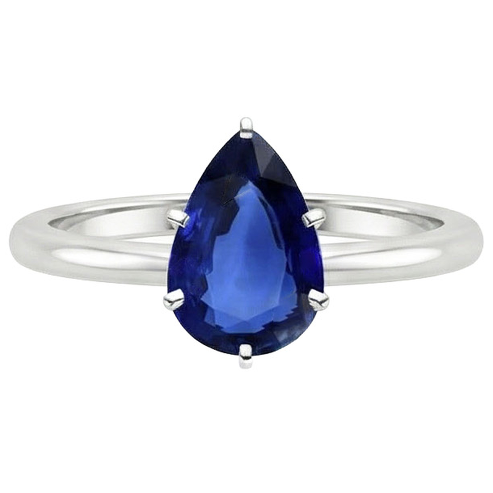 vero pear diamante 4carati anello vista di profilo