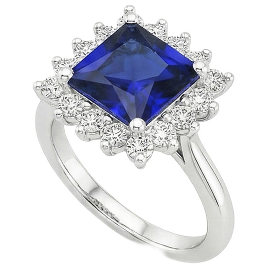 Anello Di Fidanzamento Con Zaffiro Da 5 Carati