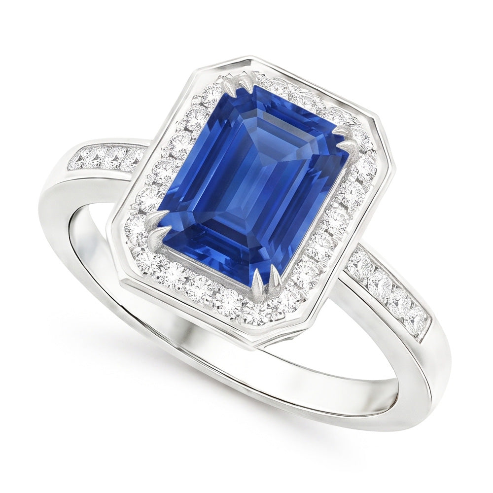 Anello Di Fidanzamento Con Zaffiro Da 6 Carati