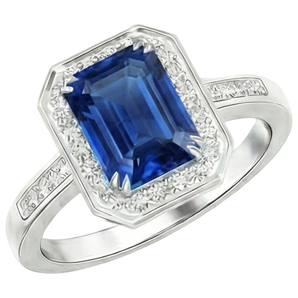 Anello Di Fidanzamento Con Zaffiro Da 6 Carati